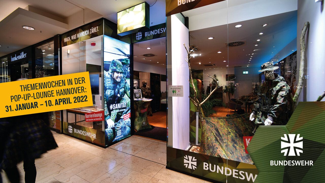 Das Ladenlokal der Bundeswehr in einem Shoppingcenter in Hannover.